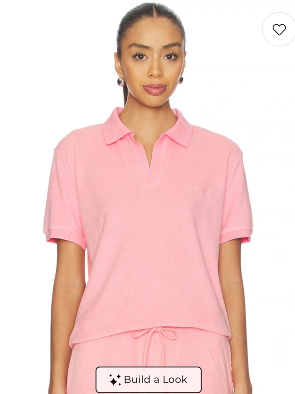 New Hunza‎ G Pink Terry Towelling Polo Shirt